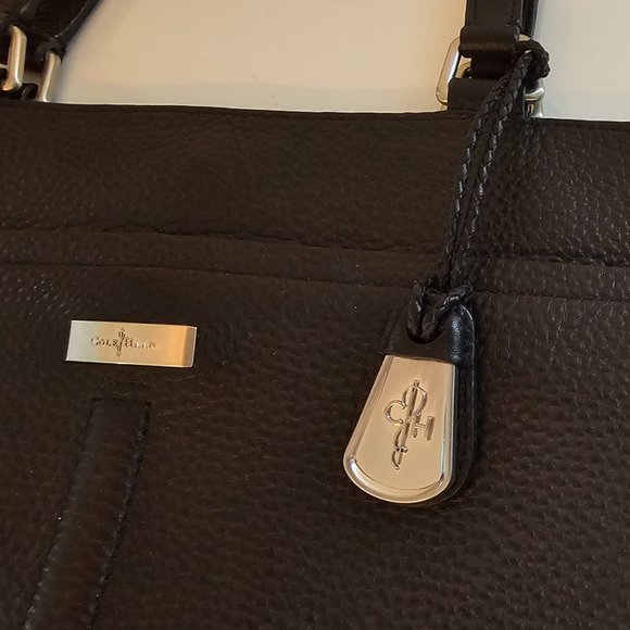 Cole Haan Marcy Tech Tote Bag Leather Slim Black Handbag - Picture 10 of 15